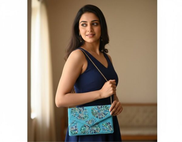 f3f7907b-8fc5-4a55-884d-e4b4473bb2b9 Blue Sunray Luxe Beaded Clutch