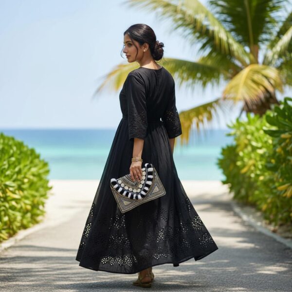 Amara Midnight Beaded Clutch