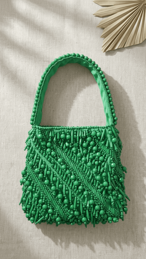 Emerald Dew Beaded Shoulder Potli