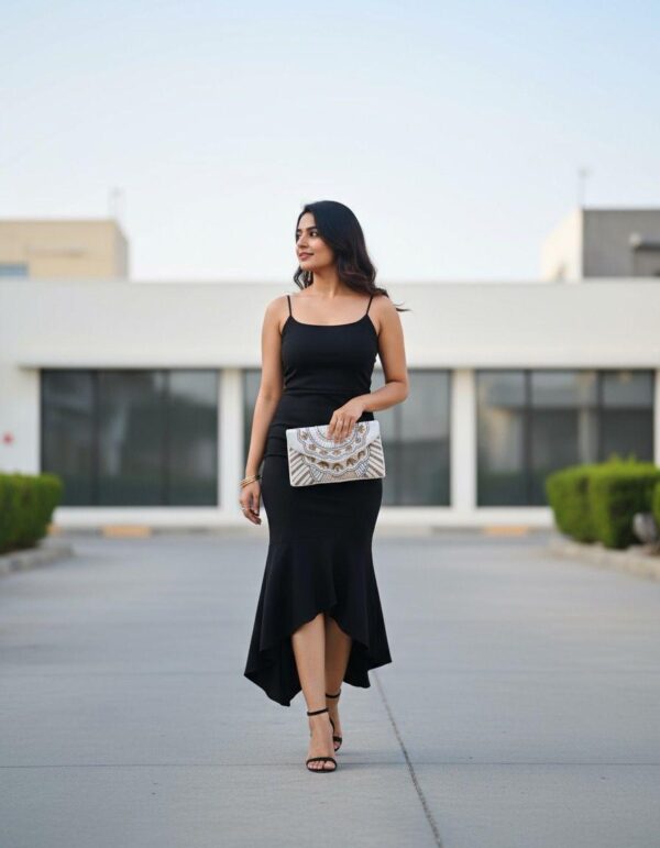 Beaded Boho Envelope Clutch Bag