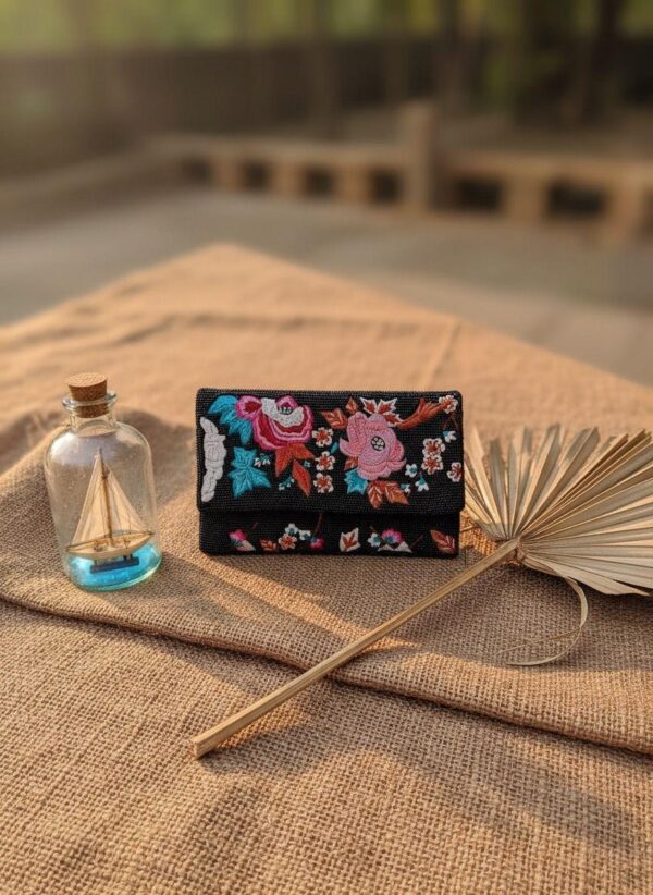 U Floral Embroidered Clutch Bag