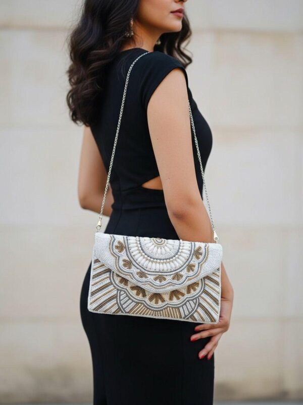 UntitledG Beaded Boho Envelope Clutch Bag