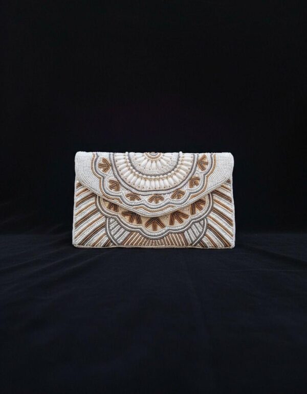 Beaded Boho Envelope Clutch Bag