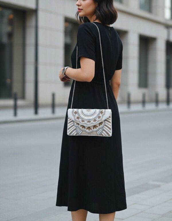Beaded Boho Envelope Clutch Bag