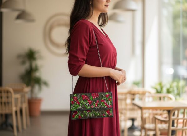 g Floral Beaded Evening Clutch