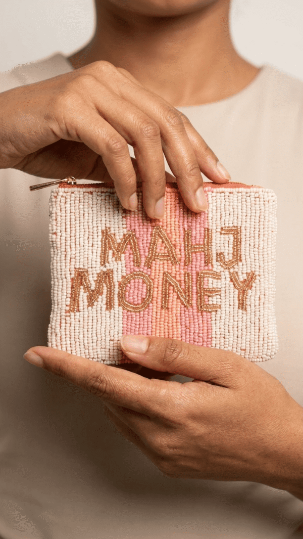 Mahj Money Beaded Zip Coin Purse