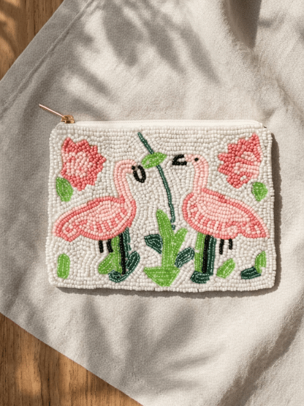 pomelli_photoshoot_image_9_16_0422 (3) Flamingo Beaded Zip Coin Purse
