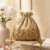 Golden Pearl Handle Potli Bag