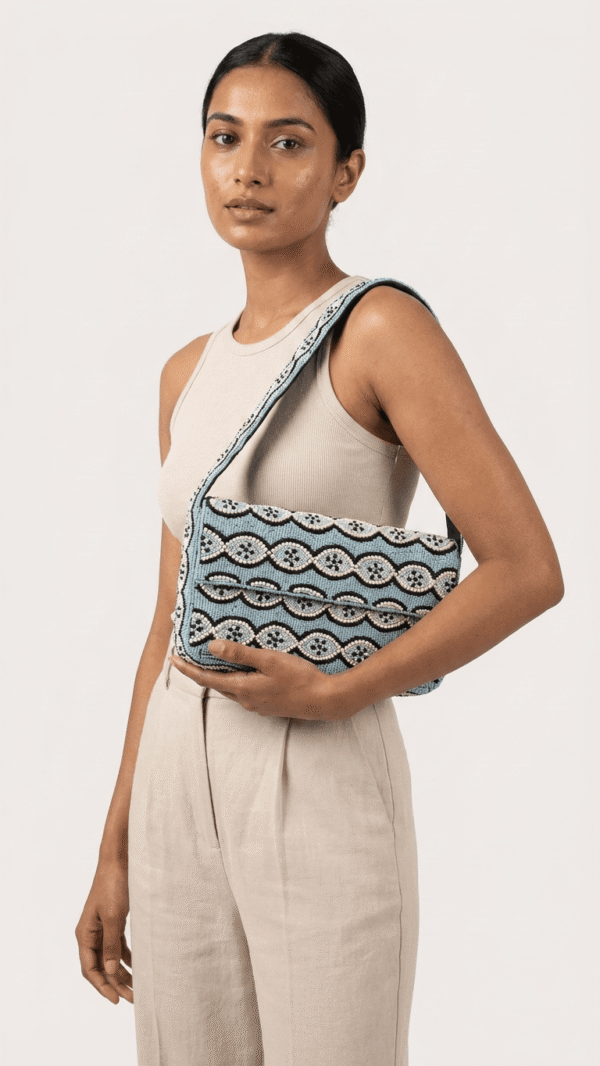 Sky wave Beaded Shoulder Bag