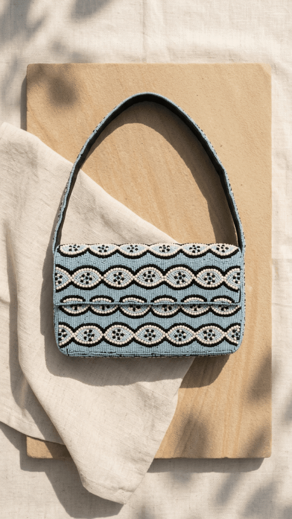Sky wave Beaded Shoulder Bag