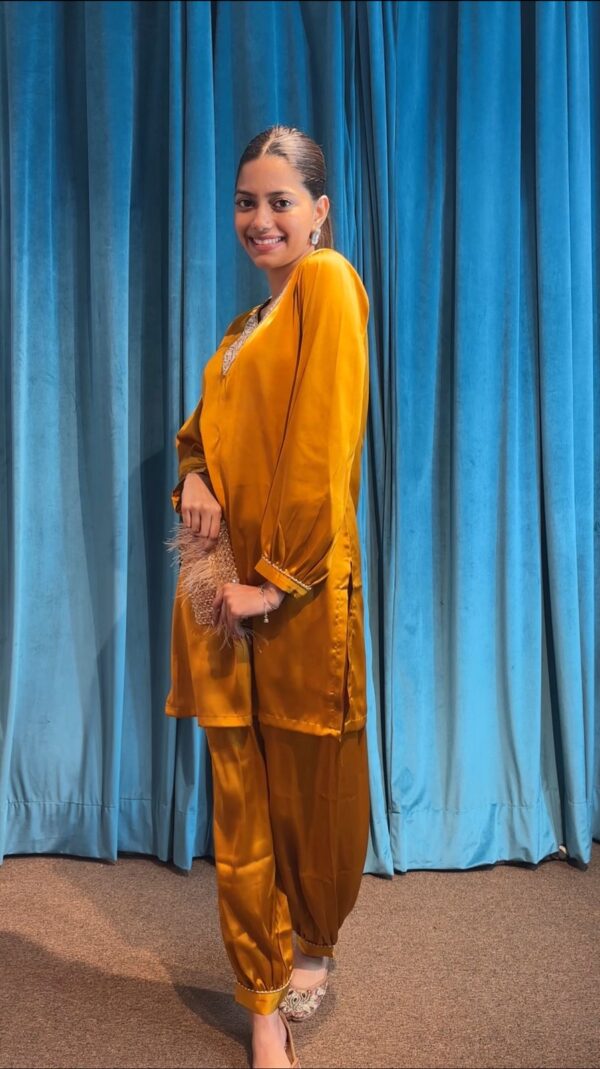 Mustard Luxe Satin Co-ord Set