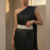 Pearl Noir Floral Tassel Belt