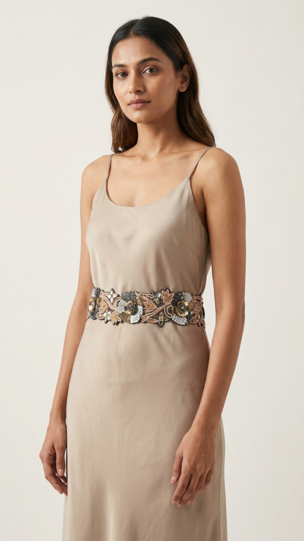 pomelli_photoshoot_image_9_16_0521 (11) Blush Bloom Sequin Embellished Waist Belt