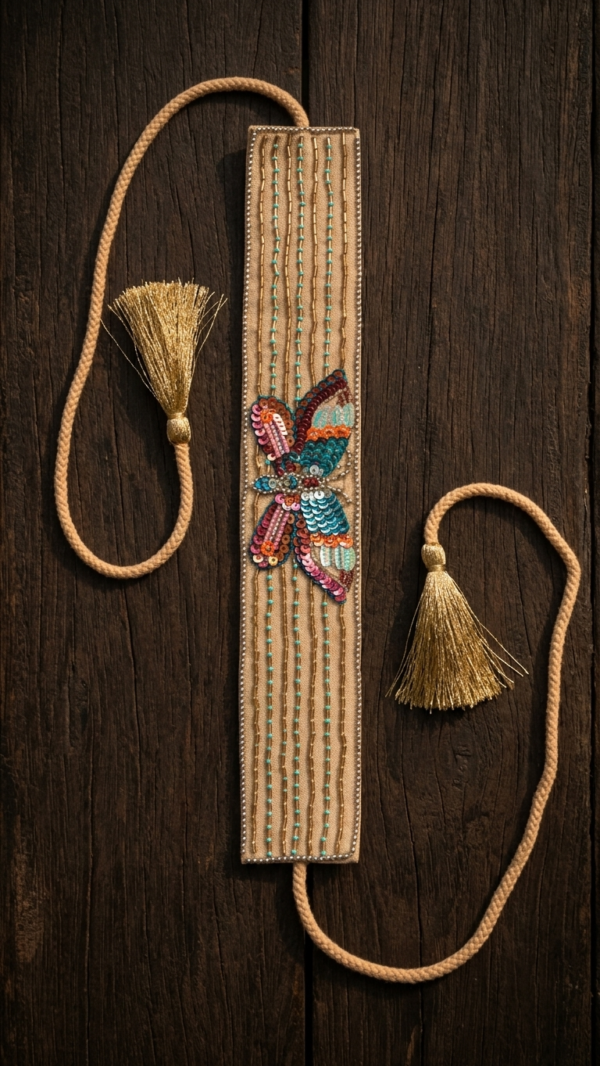 pomelli_photoshoot_image_9_16_0522 (11) Azure Flutter Beaded Tassel Belt