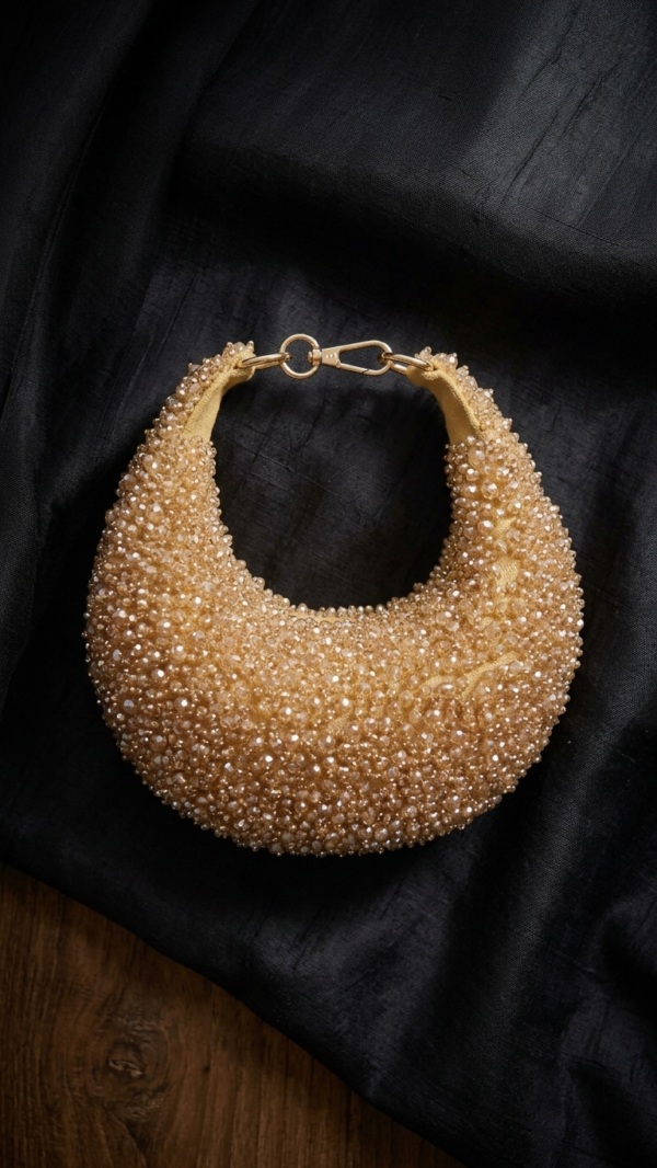 pomelli_photoshoot_image_9_16_0623 (1) Champagne Pearl Crescent Clutch