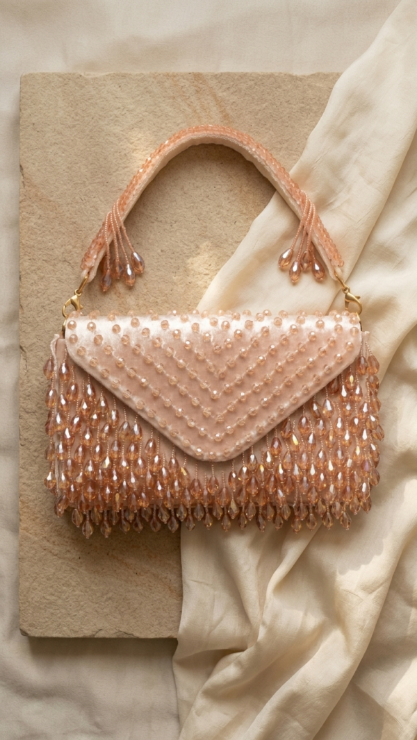 pomelli_photoshoot_image_9_16_0623 (27) Blush Crystal Cascade Clutch