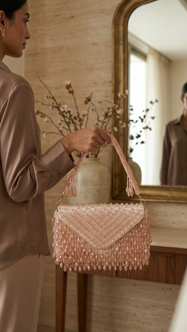 pomelli_photoshoot_image_9_16_0623 (28) Blush Crystal Cascade Clutch
