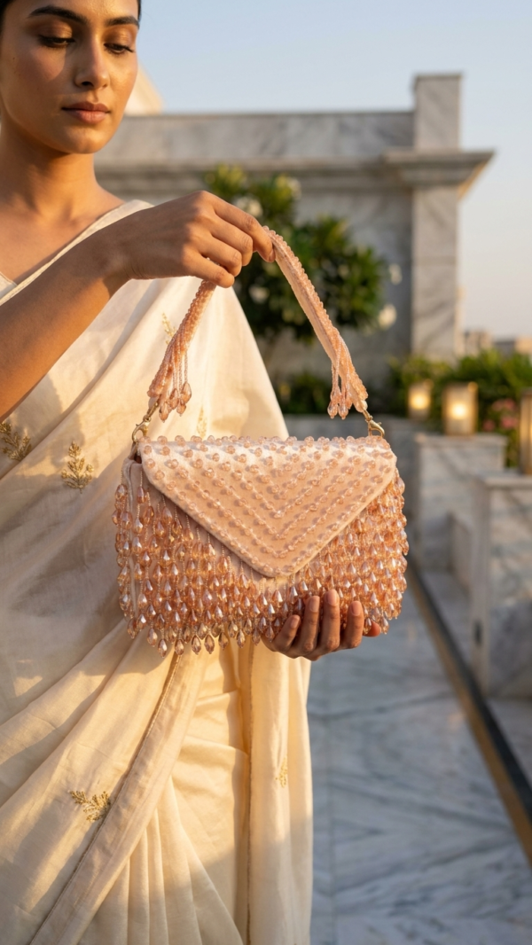 pomelli_photoshoot_image_9_16_0623 (29) Blush Crystal Cascade Clutch