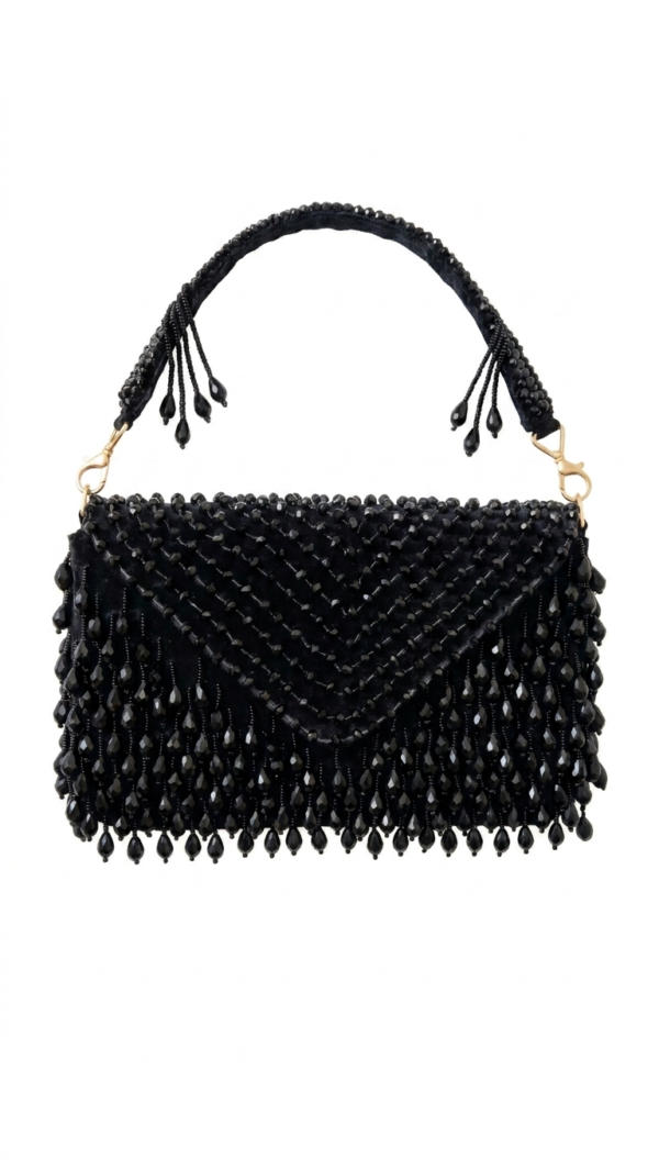 pomelli_photoshoot_image_9_16_0623 (34) Midnight Fringe Glam Clutch
