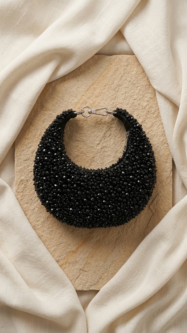 pomelli_photoshoot_image_9_16_0623 (47) Midnight Noir Crescent Clutch