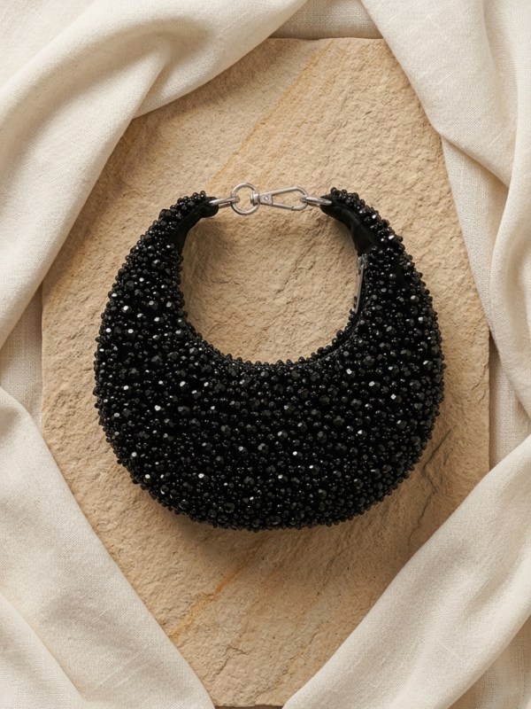 pomelli_photoshoot_image_9_16_0623 (47) Midnight Noir Crescent Clutch