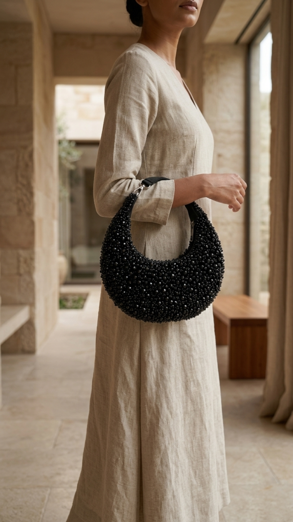 pomelli_photoshoot_image_9_16_0623 (50) Midnight Noir Crescent Clutch