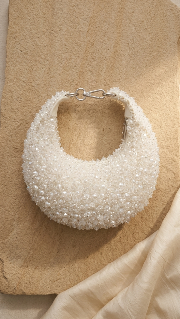 pomelli_photoshoot_image_9_16_0623 (8) Pearl Frost Crescent Clutch