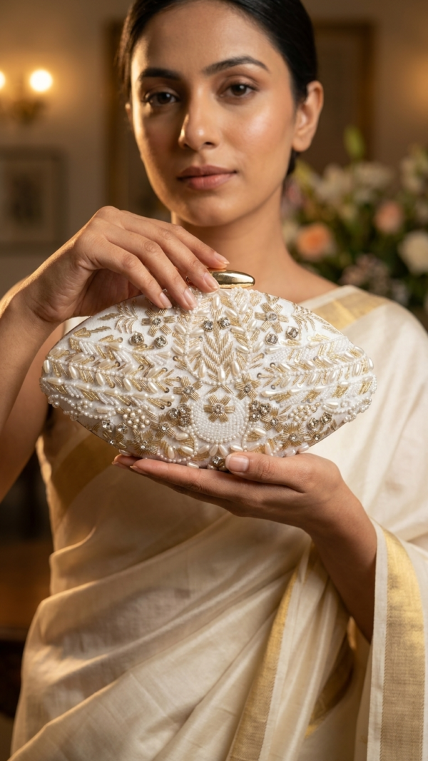 pomelli_photoshoot_image_9_16_0624 (17) Ivory Bloom Luxe Clutch