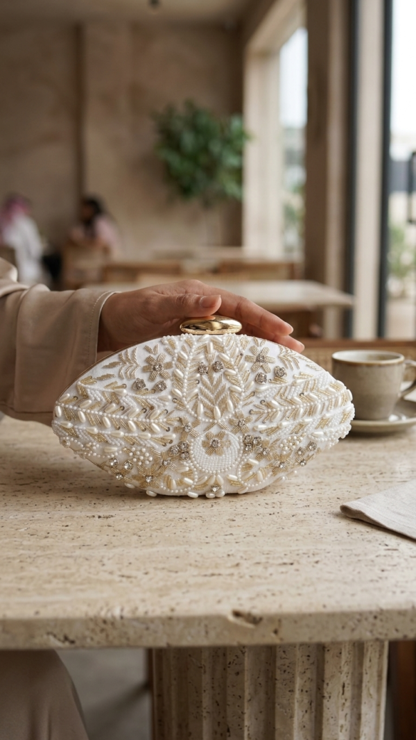 pomelli_photoshoot_image_9_16_0624 (19) Ivory Bloom Luxe Clutch