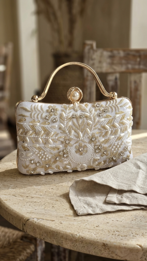 pomelli_photoshoot_image_9_16_0624 (38) Pearl Crown Luxe Clutch