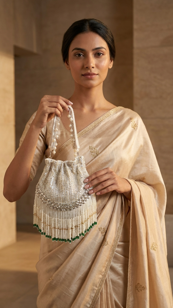 pomelli_photoshoot_image_9_16_0624 Pearl Cascade Potli Bag