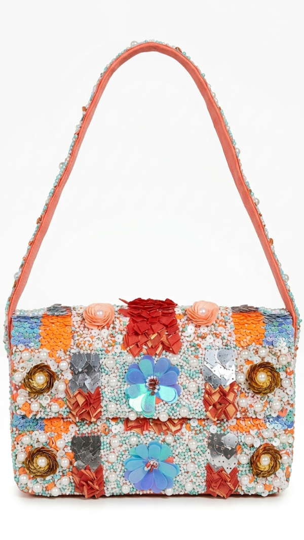 Bloom Sequin Beaded Shoulder Bag