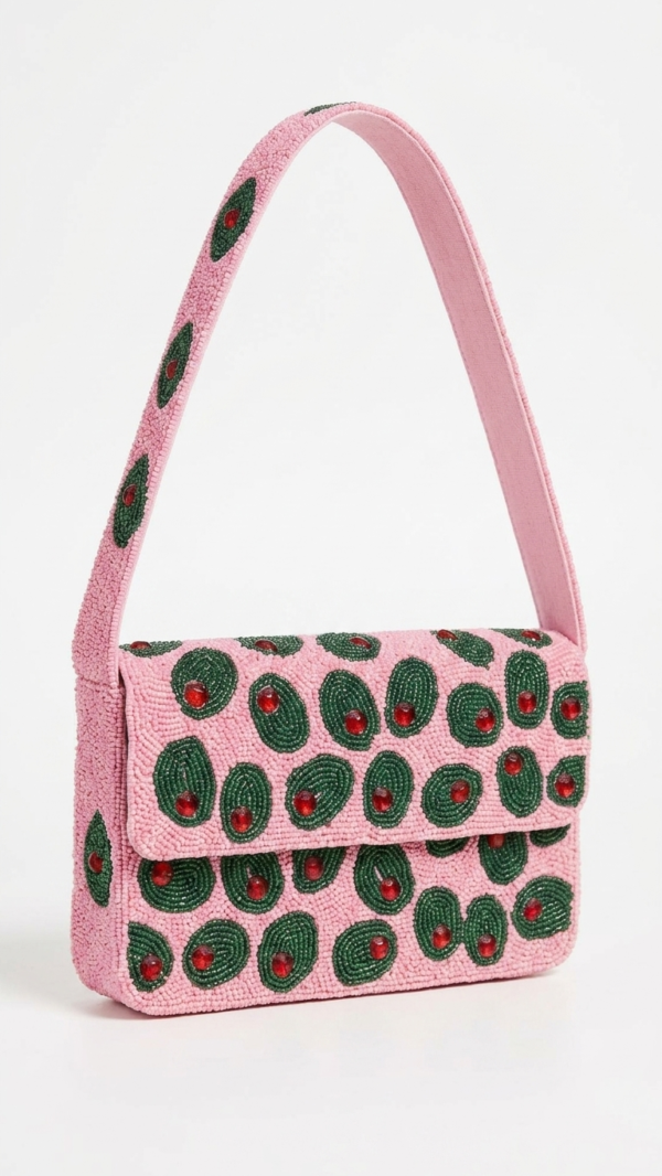 Avocado Pop Beaded Shoulder Bag