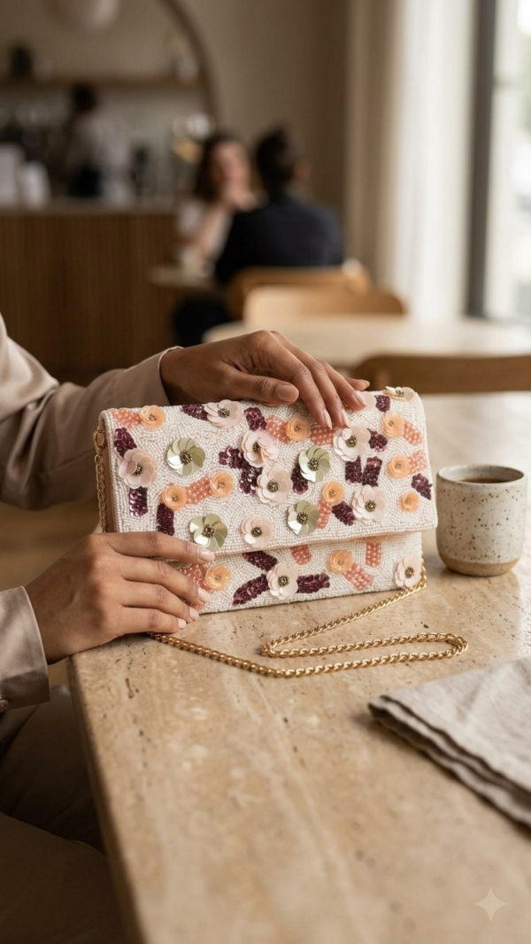 pomelli_photoshoot_image_9_16_0627 (26) Blush Blossom Beaded Clutch Bag
