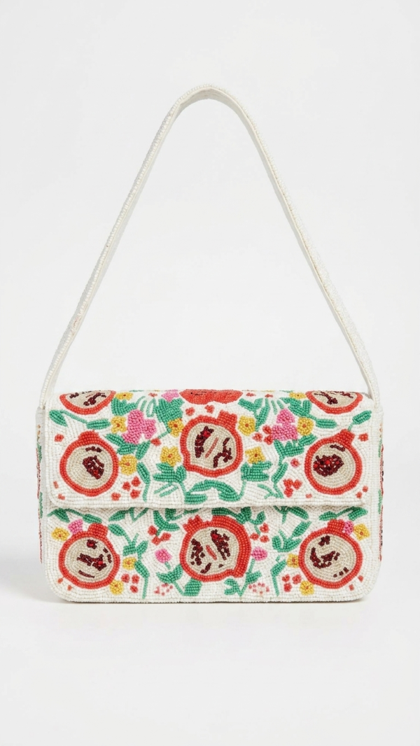 Pomegranate Bloom Beaded Shoulder Bag