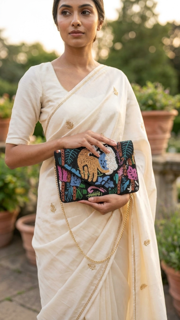 pomelli_photoshoot_image_9_16_0627 (5) Safari Majesty Beaded Clutch Bag