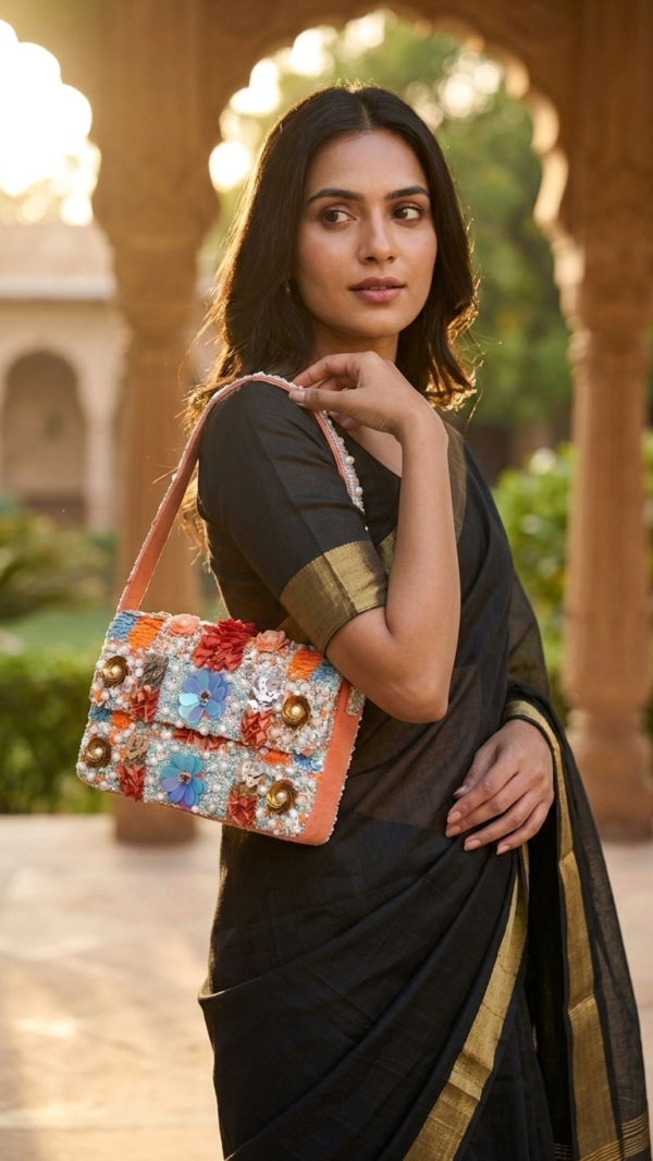 Bloom Sequin Beaded Shoulder Bag