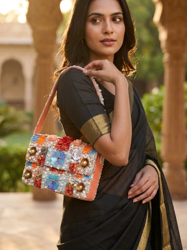 Bloom Sequin Beaded Shoulder Bag