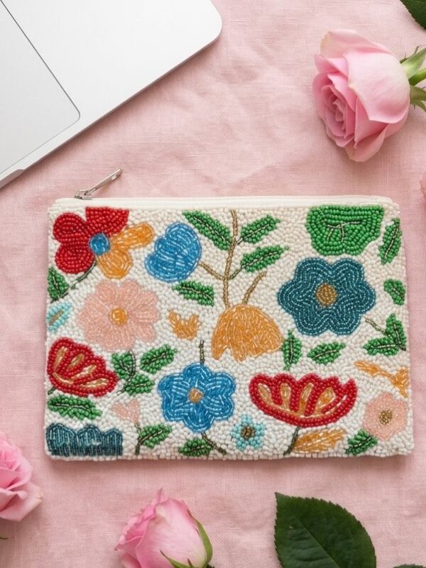 Bloom Garden Beaded Pouch