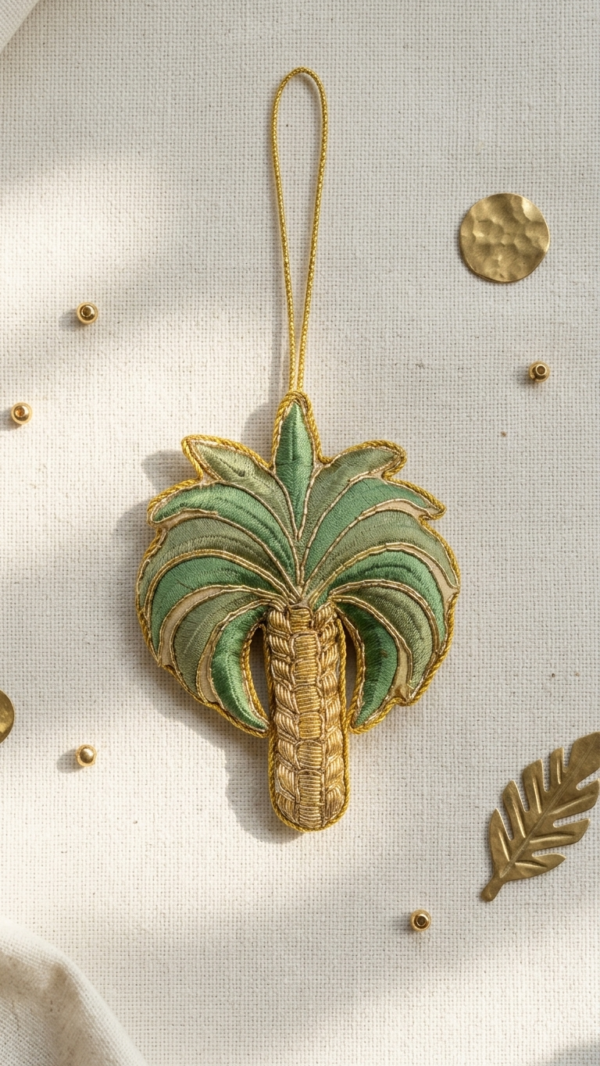 pomelli_photoshoot_image_9_16_0630 (26) Tropical Palm Embroidered Ornament