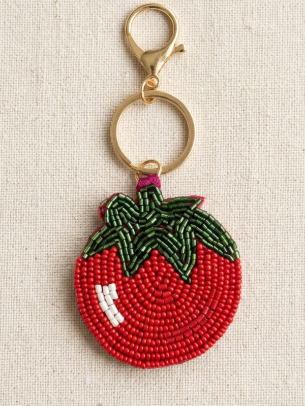 pomelli_photoshoot_image_9_16_0630 (29) Beaded Tomato Keychain Charm