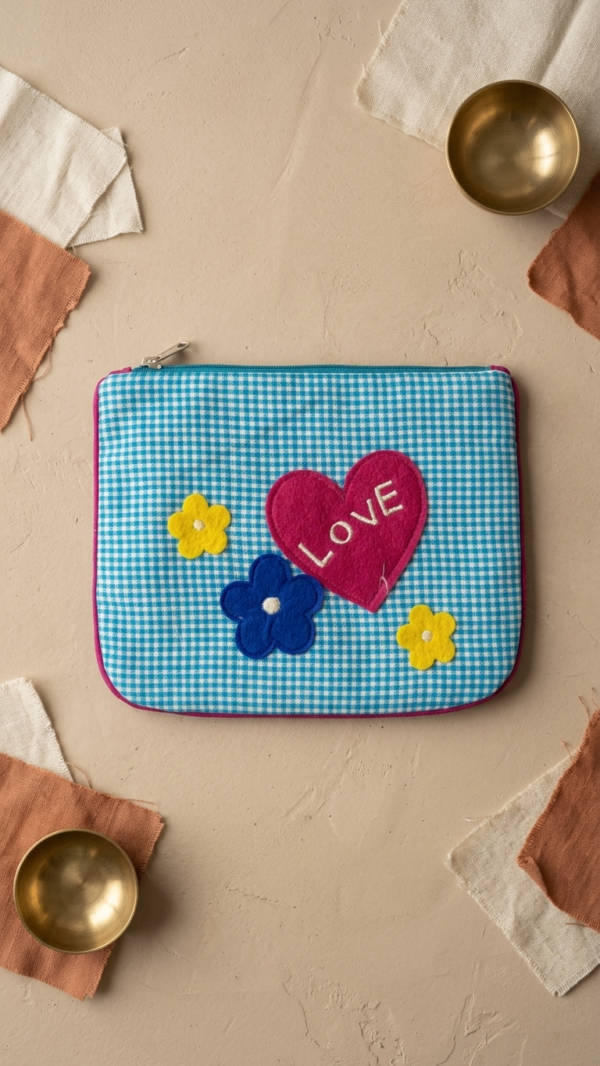 pomelli_photoshoot_image_9_16_0630 (4) Love Bloom Gingham Zipper Pouch