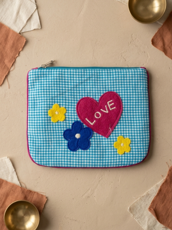 pomelli_photoshoot_image_9_16_0630 (4) Love Bloom Gingham Zipper Pouch