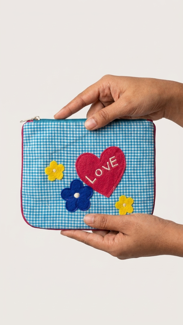 pomelli_photoshoot_image_9_16_0630 (7) Love Bloom Gingham Zipper Pouch