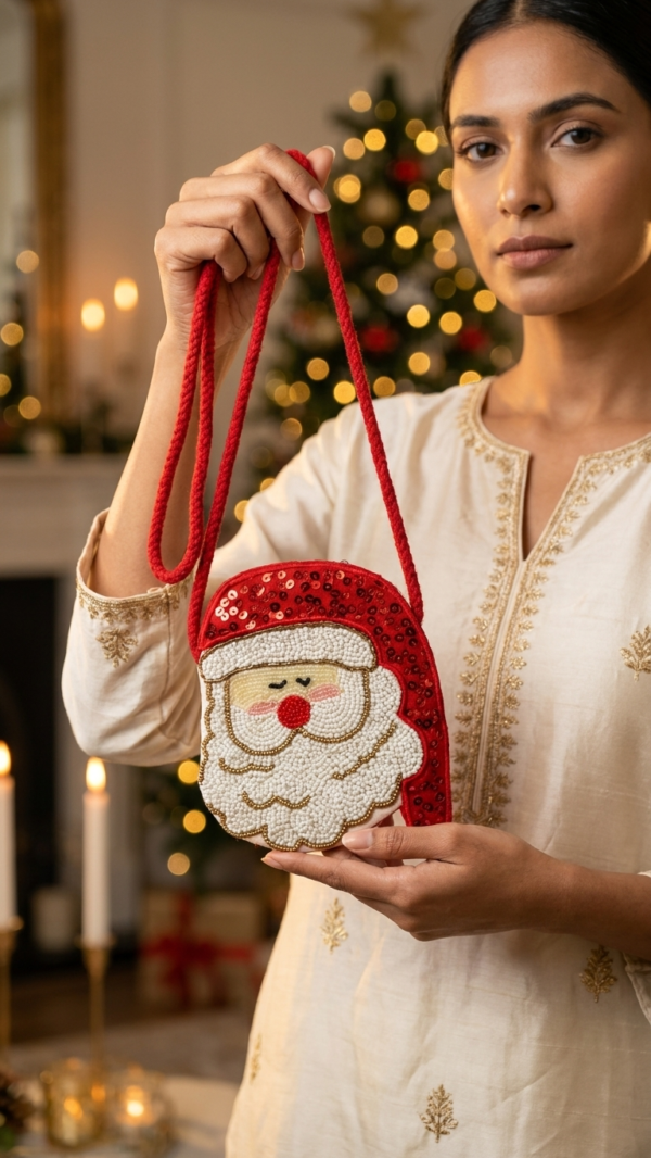pomelli_photoshoot_image_9_16_0701 Santa Sparkle Zipper Pouch