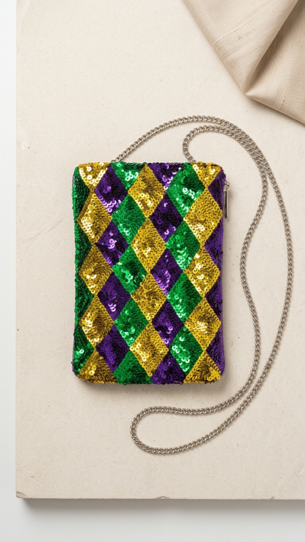 pomelli_photoshoot_image_9_16_0702 (9) Carnival Harlequin Sequin Sling Pouch