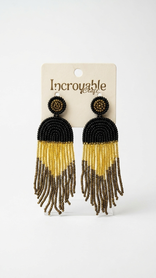 pomelli_photoshoot_image_9_16_0703 (12) Noir Luxe Fringe Earrings