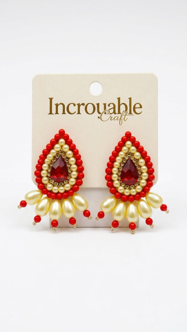 pomelli_photoshoot_image_9_16_0703 (16) Ruby Pearl Teardrop Statement Earrings