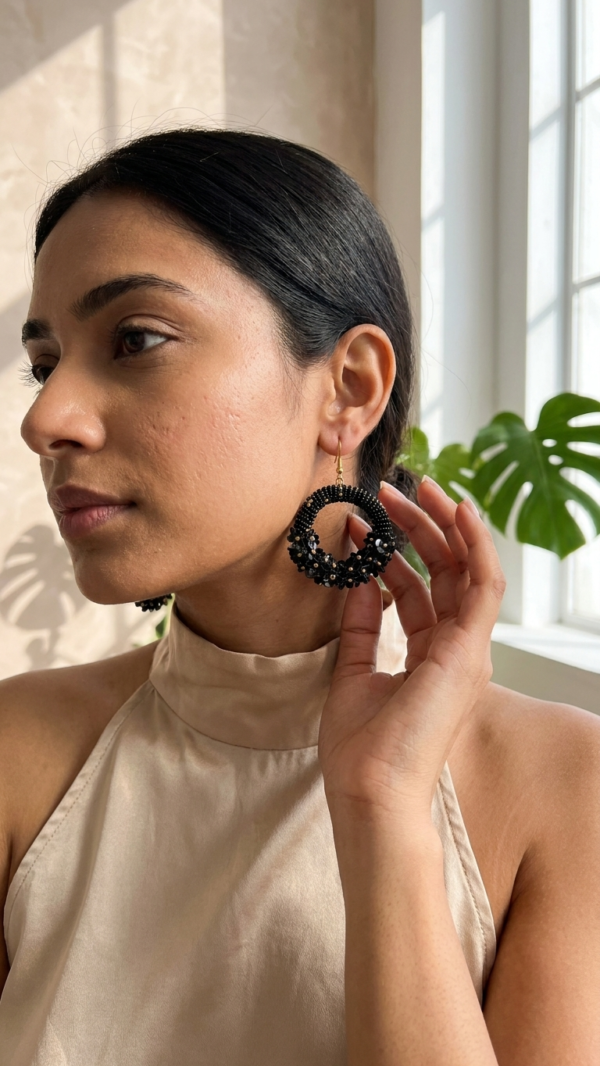 pomelli_photoshoot_image_9_16_0703 (27) Midnight Bloom Hoop Earrings