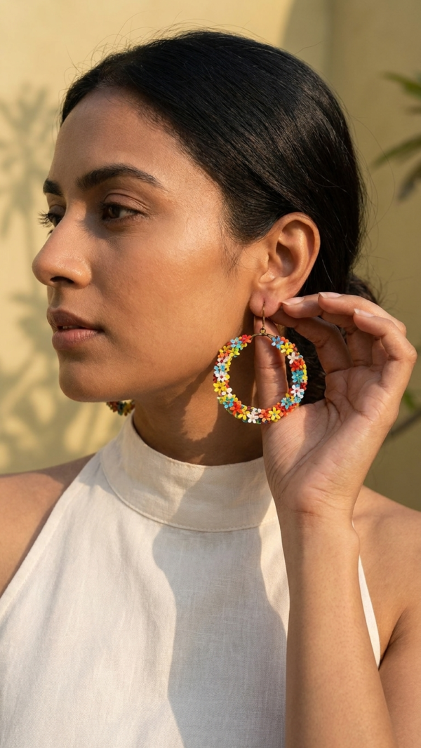 pomelli_photoshoot_image_9_16_0703 (31) Bloom Fiesta Hoop Earrings
